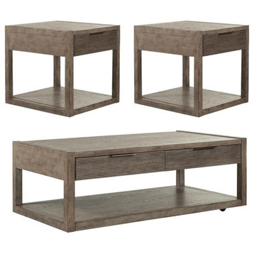 Bartlett Field Contemporary Wood 3 Piece Set (1-Cocktail 2-End Tables)