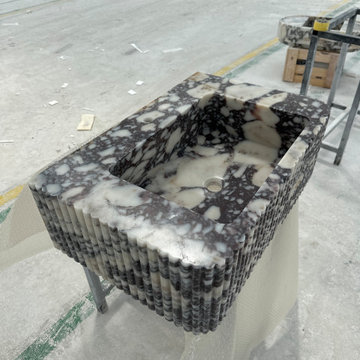 Custom Calacatta Viola Marble Sink – Sculptural Luxury for a Statement Bathroom