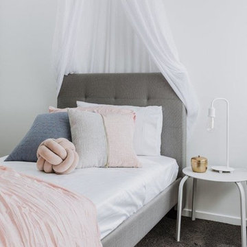 Blush and Blue Girls Bedroom