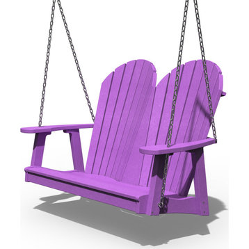 Poly Lumber Adirondack Hanging Swing, Purple, 4 Foot