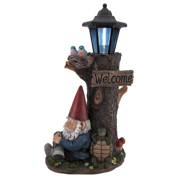 Gnome Nap Station and Welcome Sign Solar LED Lantern
