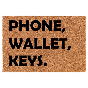 Coir Doormat Phone, Wallet, Keys (30" x 18" Standard)