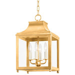Mitzi by Hudson Valley Lighting - Leigh 4-Light Small Pendant Vintage Gold Leaf - Over neutrals? So are we! Inspired by the imperial architecture of China, Leigh takes the traditional lantern style and reinvents it with candy-colored hues and metallic finishes. Add a pop of color with Marigold, Mint or Pink, or stay classic with white, navy, or vintage gold leaf. The Leigh collection features ceiling lights and wall lights. Available as a wall sconce or pendant in various sizes and finishes.