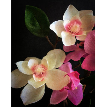 Orchids Painted On Black, 56" H X 44" W