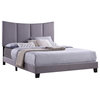 Selah Upholstered Panel Bed, Gray Polyester, King