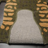 3'x5' Hand Tufted Wool Crocodile Oriental Area Rug, Green, Gold Color