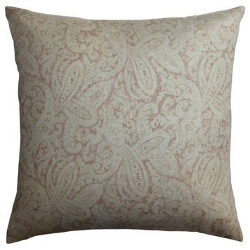 The Pillow Collection Beige Marblehead Throw Pillow, 18"x18"