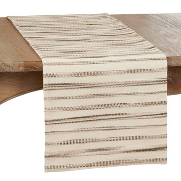 Table Runner With Stripe Weave Design, Multi