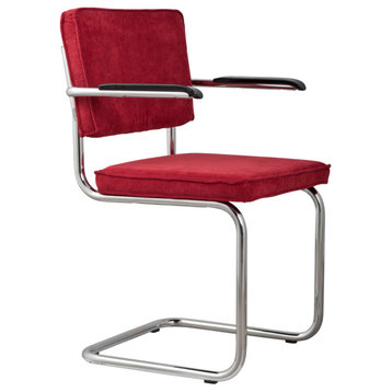 Cantilevered Modern Armchairs (2) | Zuiver Ridge, Red