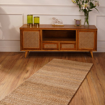 HAND KNOTTED SUMAK JUTE AREA RUGS - Rectangle, Beige Black, Oriental