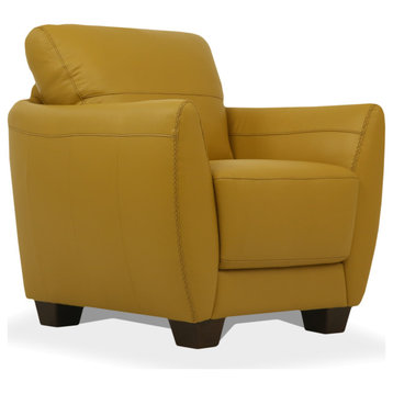 Acme Chair With Mustard Leather Finish 54947