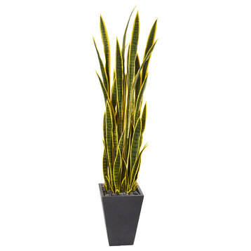 Nearly Natural 69� Yucca Artificial Tree in Orange Planter
