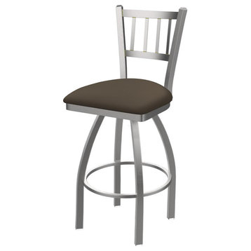 810 Contessa 25 Swivel Counter Stool with Stainless Finish and Canter Earth Seat