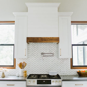 Bright, Striped and Cheery Kitchen Backsplash