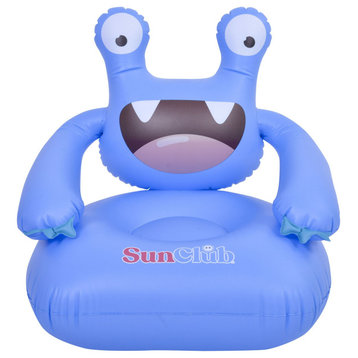 24" Blue Monster Inflatable Poolside Kids Chair