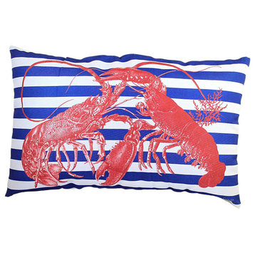 Home Decor Lobster Stripe Pillow Polyester Coastal Ocean C851453302c