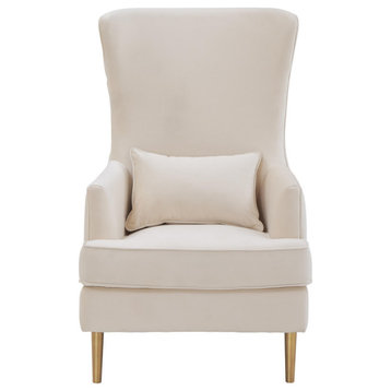 TOV Furniture Alina Cream Tall Tufted Back Chair