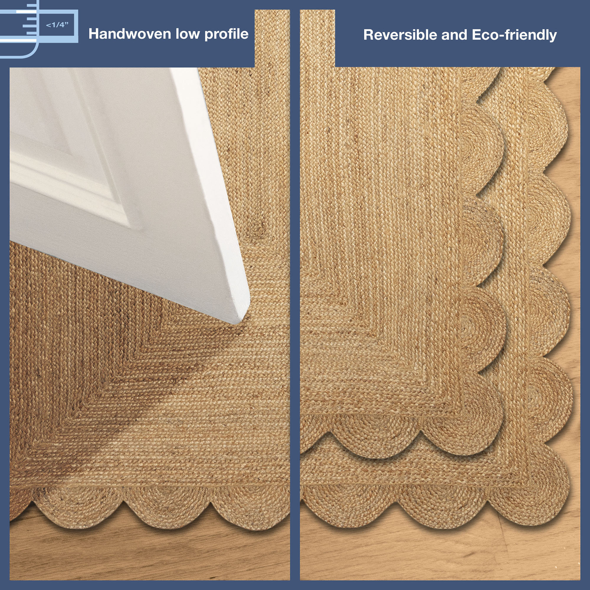 Java Scalloped Edge Indoor Rug, 5'x8' - Beach Style - Area Rugs - by ...