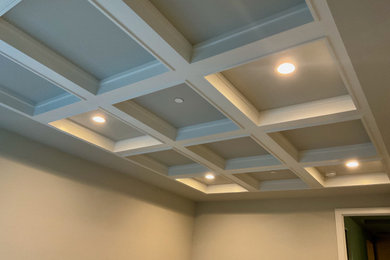 Bedroom - huge craftsman coffered ceiling bedroom idea in Seattle