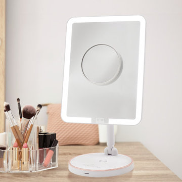 Royale Petit Makeup Vanity Mirror with Adjustable LED Light, White