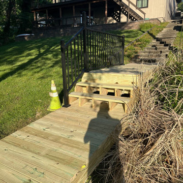 Improved Public Lake Access Walkway with Westbury Aluminum Railing in Lake Wauko