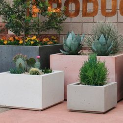 Concrete Modern Square Planters - Outdoor Pots And Planters