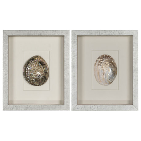 Abalone & Pearl Shell Shadow Box Wall Décor (2 Piece Set) (MS18023C/D)