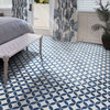 8"x8" Amlo Handmade Cement Tile, White/Blue, Set of 12