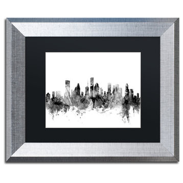 Michael Tompsett 'Houston Texas Skyline B&W' Matted Framed Art, 11x14
