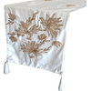 Designer Decorative Table Runners, Ivory Brown, 16"x120", Velvet