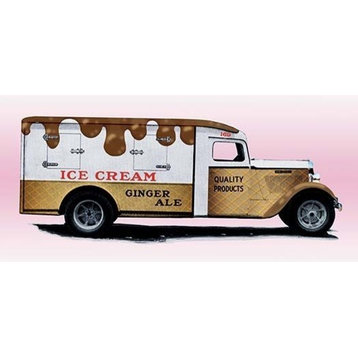 "Ice Cream Truck" Artwork, 12"x18", Gallery Wrapped Canvas Art