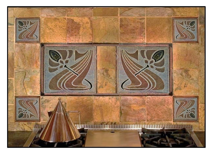 Kitchen Backsplash : Craftman style stone tiles