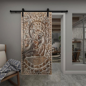 Rustic Carved Barn Doors