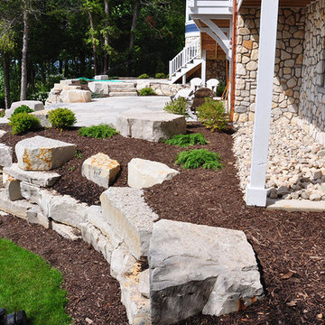 Natural Landscape Stone - Steps, outcroppings and flagstone
