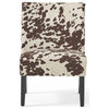GDF Studio Kalee Contemporary Accent Chair, Cow Print, Matte Black, Fabric