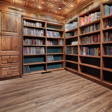 Rotating Hidden Wall Bed - Oiled Walnut Library