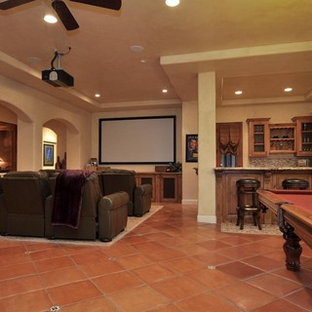 Tuscan home theater photo in Sacramento