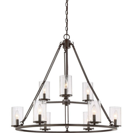 Buchanan 9-Light 30" Transitional Chandelier in Western Bronze