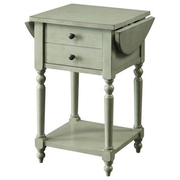 Furniture of America Mendez Wood Drop-Leaf Side Table in Antique Gray