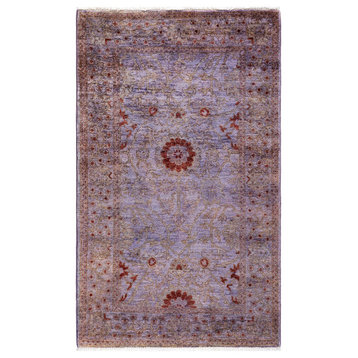 Fine Vibrance, One-of-a-Kind Hand-Knotted Area Rug Purple, 3' 2" x 5' 0"
