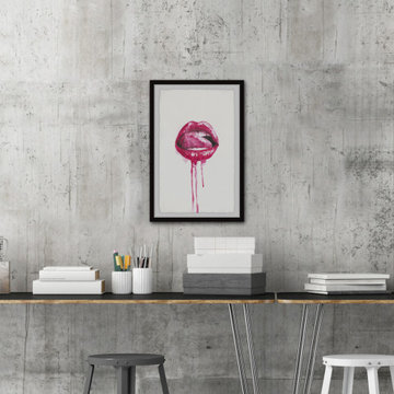 "Enticing Lips" Framed Painting Print