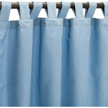 Sunbrella Outdoor Curtain, Tabs, Canvas Air Blue, 50"x120"