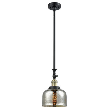 Large Bell 1 Light Mini Pendant In Black Antique Brass (206-Bab-G78)