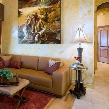 Mediterranean limestone walls venetian plaster