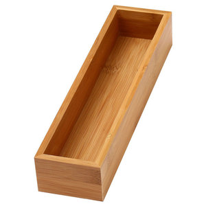 Core Home 6 X15 Natural Bamboo Drawer Organizer Transitional Ybm Home Kitchen Bamboo Drawer Organizer Box