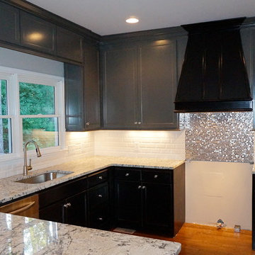 Modern Kitchen Makeover-Cabinetry, Granite, Backsplash, Lighting