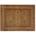 Bareens Designer Rugs - Turkish Knotted Tabriz Istanbul Macie Gold/ Brown Wool Rug - 8'7'' x 11'10'' - Designed with a mesmerizing intricate traditional motif this glorious hand knotted rug is a masterpiece that will fill any space with sophistication and grace. An exhilarating color pallet with an elaborate design, this masterpiece features luxurious hand spun wool with all vegetable dyes to add comfort and style to your decor. The design, color and beautiful chromatic composition with a sheen in traditional and transitional designs, exude beauty, elegance and quality make this rug a masterpiece of its own.
