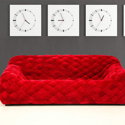 Hand-Woven sofa (Red) - Sofas