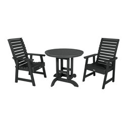 Highwood USA - Weatherly 3-Piece Round Dining Set - Outdoor Dining Sets