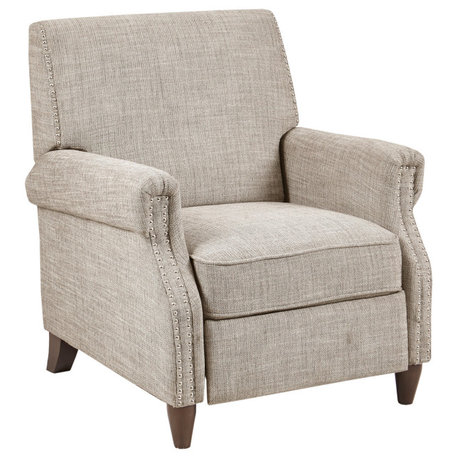 Madison Park Julian Push Back Recliner Lounge Chair, Sand